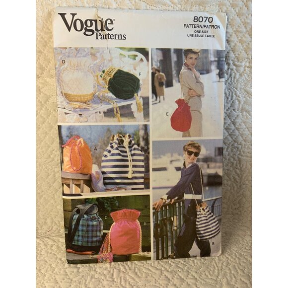 Vogue Misses Handbag Sewing Pattern 8070 - uncut - Picture 9 of 9